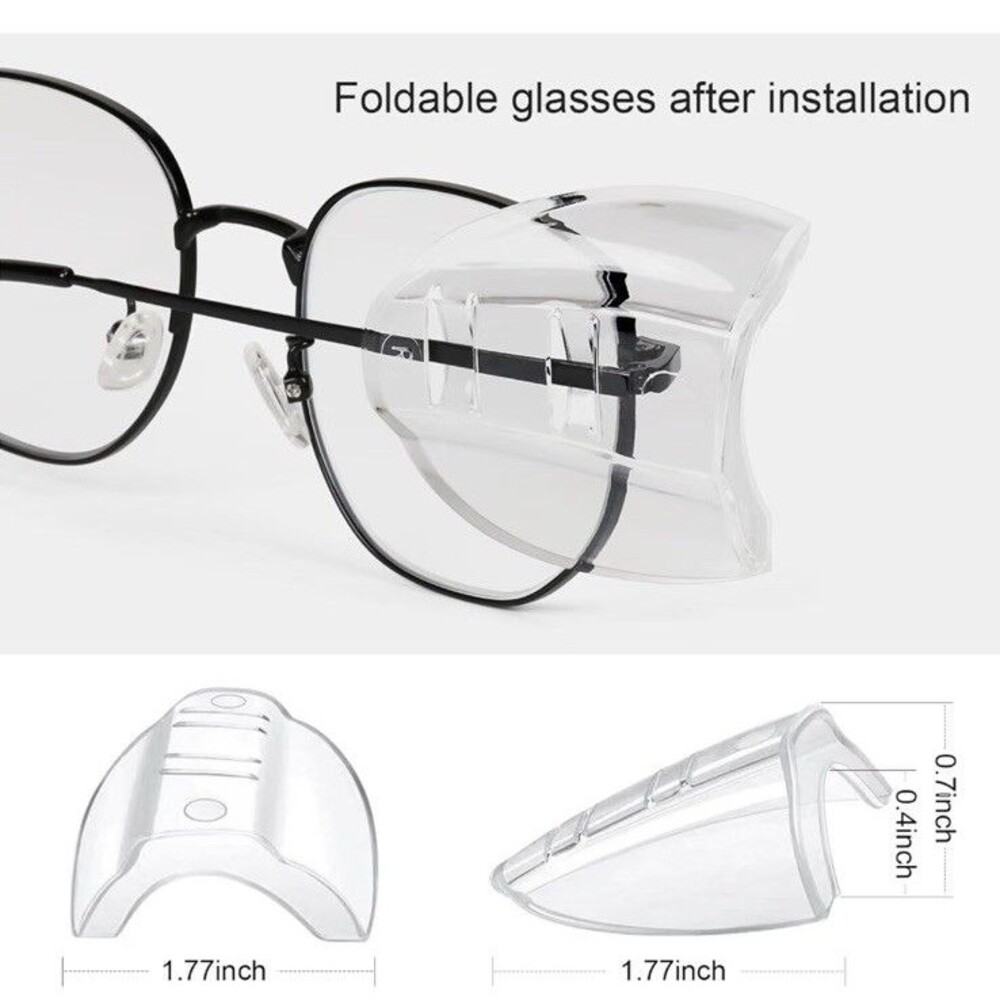 1 Pair Side Shields for Eye Glasses Slip On Safety Glasses Shield Universal US